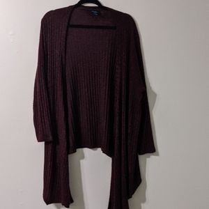 Dark burgundy light weight sweater asymmetrical
